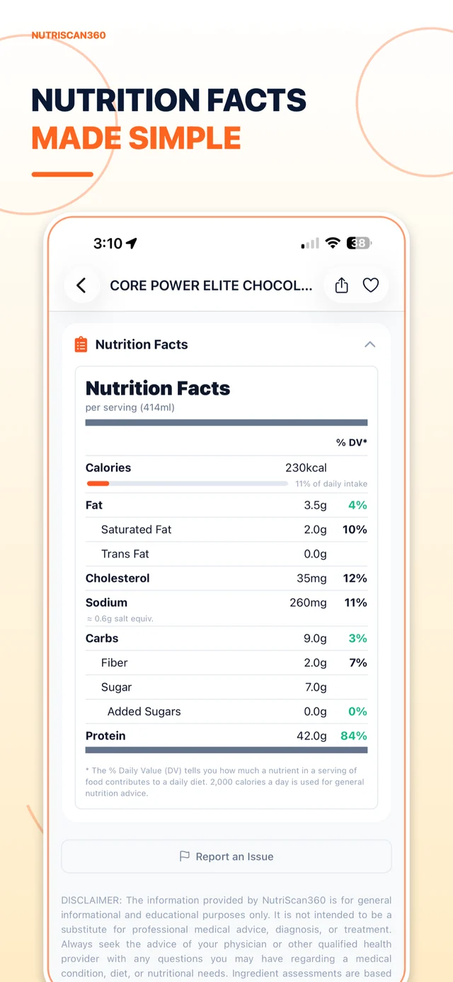 Nutrition facts in context